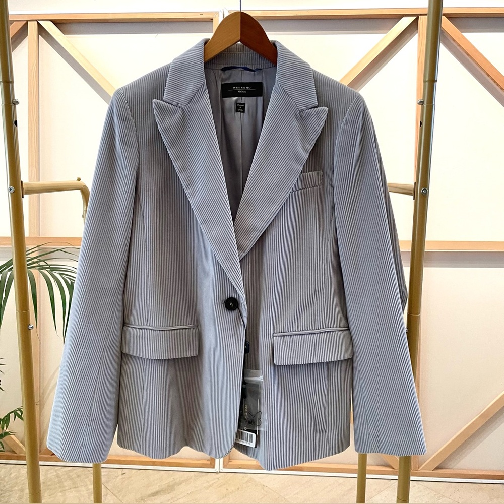 MaxMara Weekend NWT Women's Light Blue Corduroy Blazer